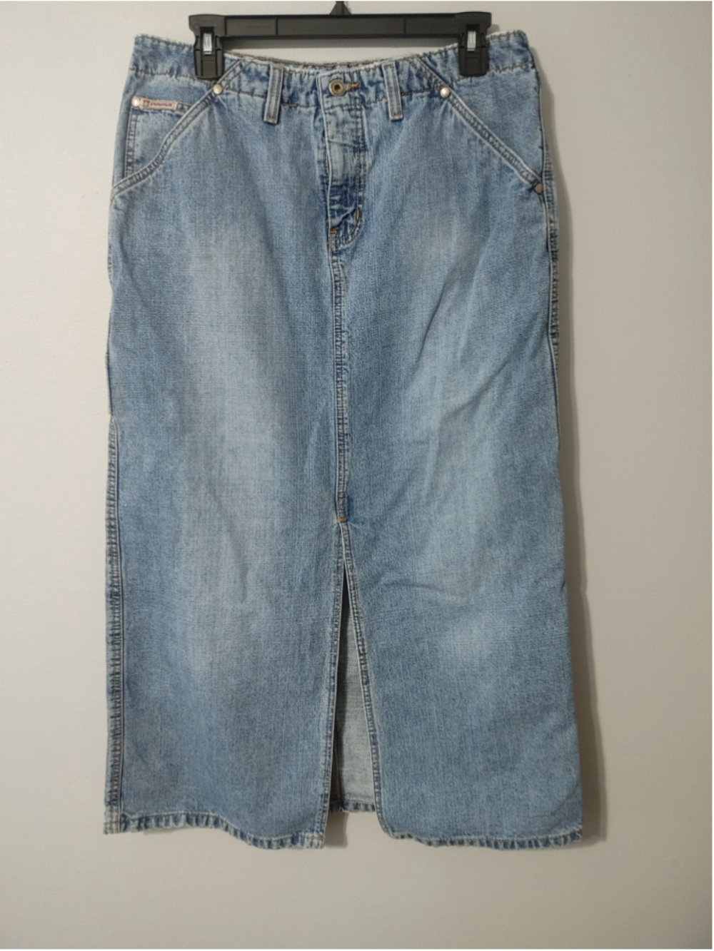 Vintage Y2K 90s Hydraulic Carpenter Denim Midi Skirt Grunge Utility 11/12
